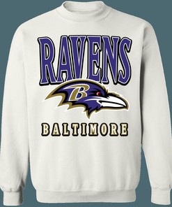 Baltimore Ravens Vintage NFL Crewneck Sweatshirt Hoodie Shirt Gifts for Fans
