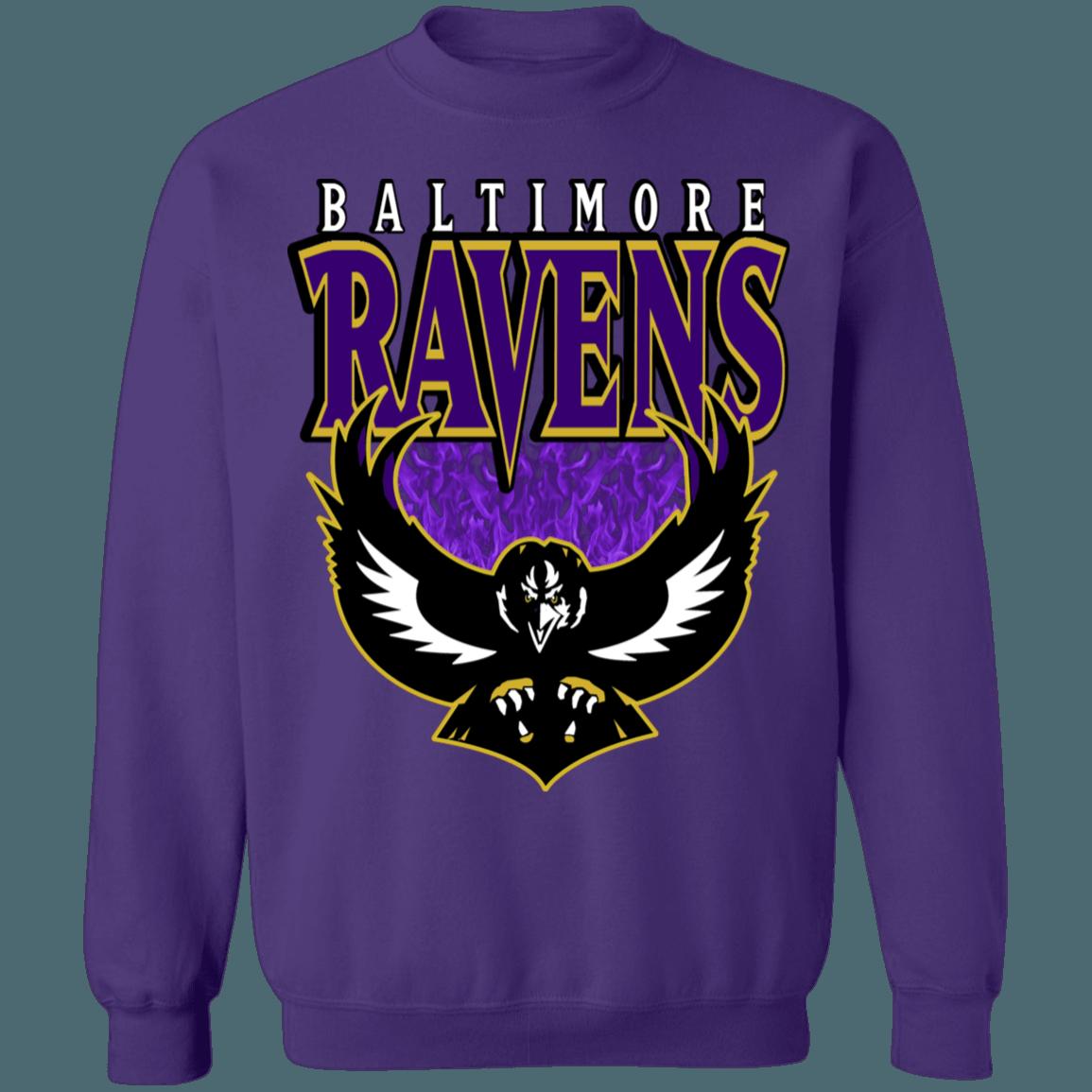 Baltimore Ravens Vintage NFL Crewneck Sweatshirt Hoodie Shirt Gifts for NFL Fans - Image 2
