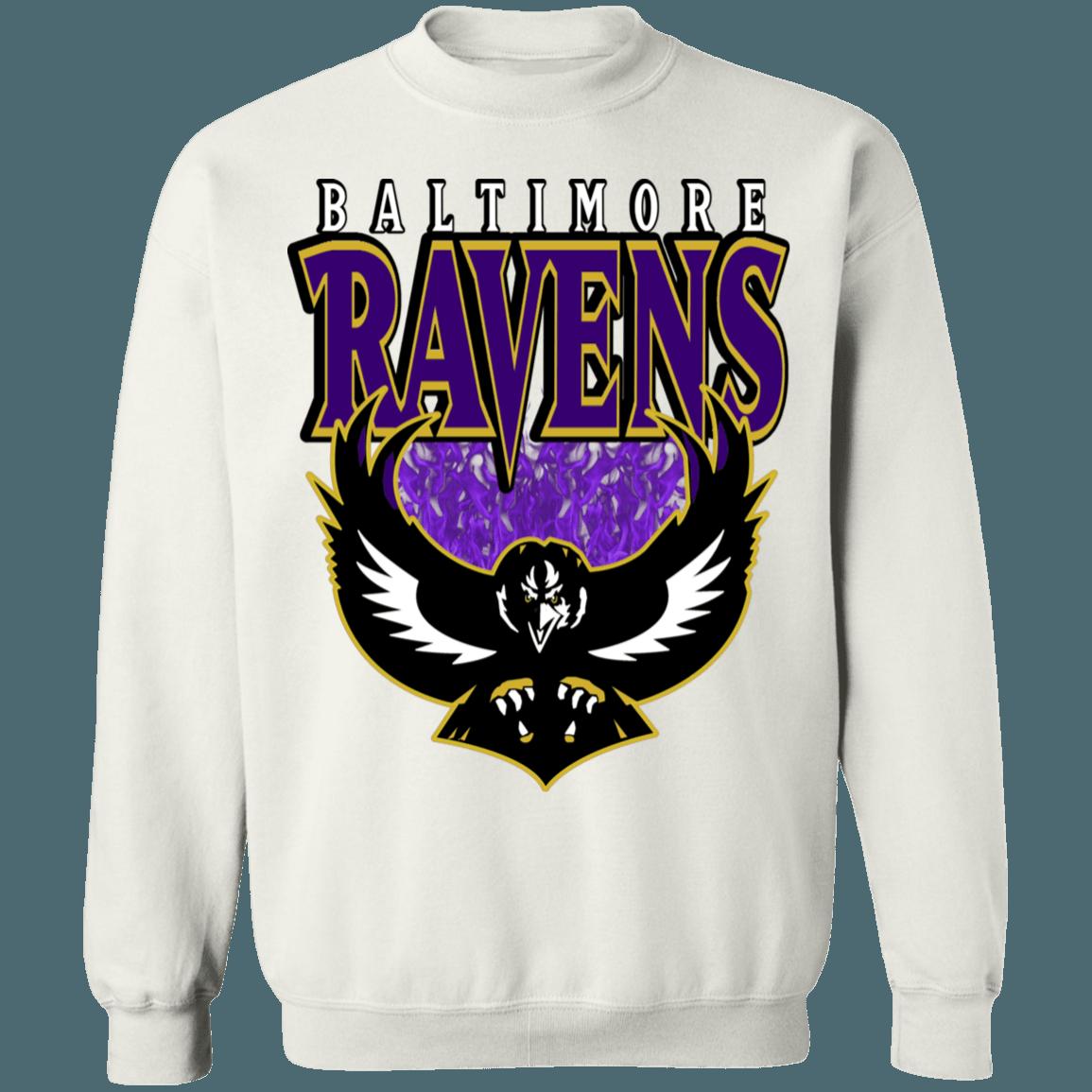 Baltimore Ravens Vintage NFL Crewneck Sweatshirt Hoodie Shirt Gifts for NFL Fans - Image 3
