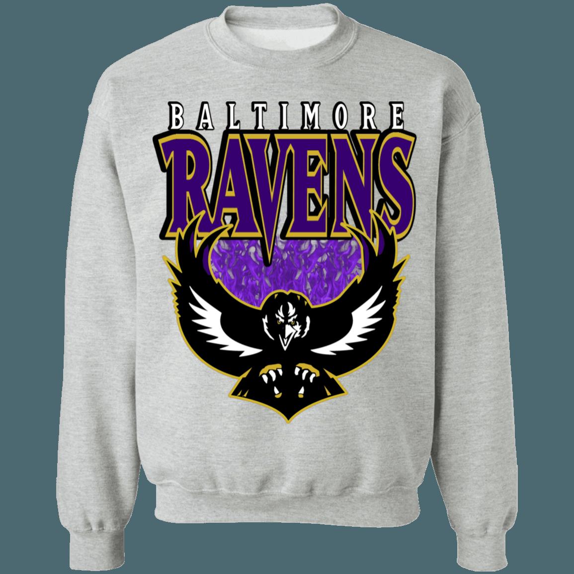 Baltimore Ravens Vintage NFL Crewneck Sweatshirt Hoodie Shirt Gifts for NFL Fans - Image 4
