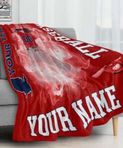 Baseball Blanket- Baseball Player Pattern In Red Blanket