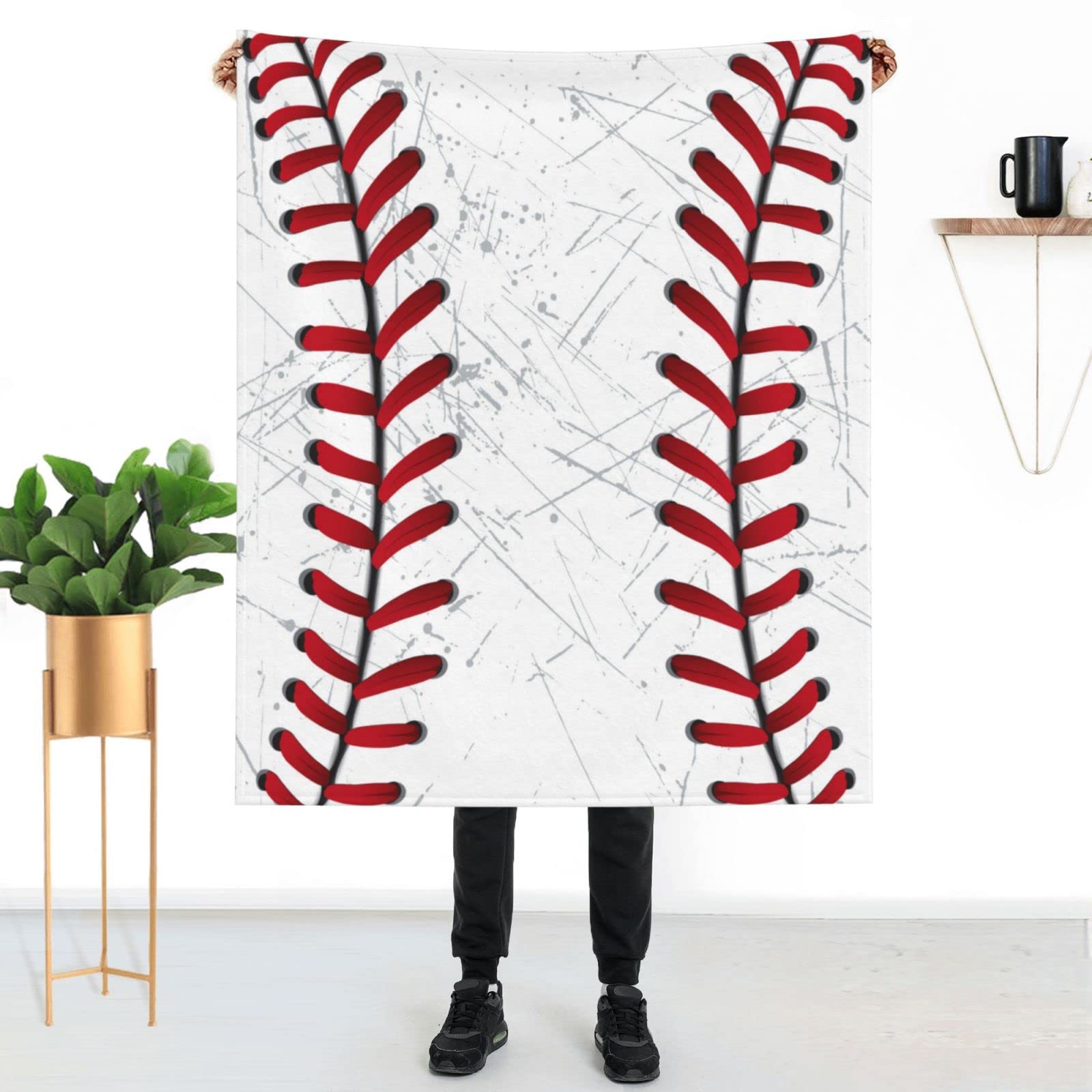 Baseball Blanket Baseball Texture, Blanket Soft Warm For Bed Sofa Baseball Gifts For Boys Adults Kids All Season