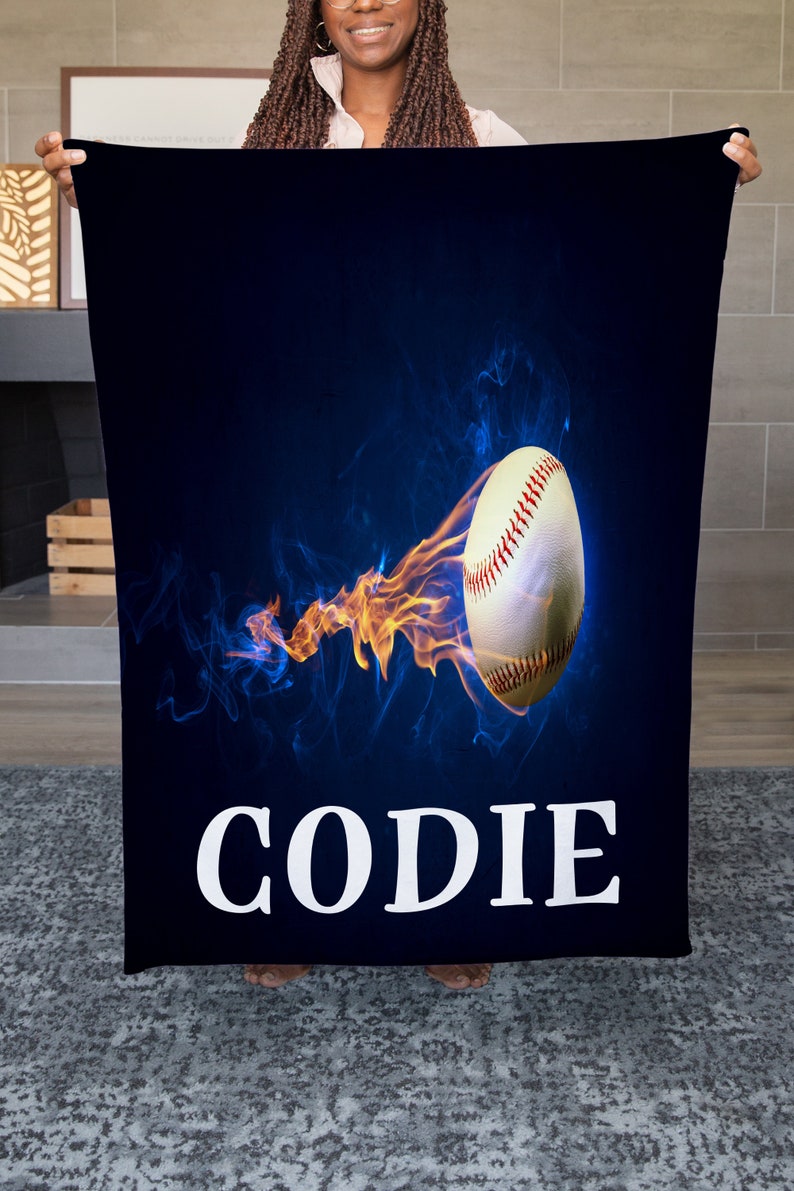 Baseball Blanket, Blanket Personalized, Baseball Dad Gift