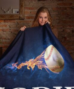 Baseball Blanket, Blanket Personalized, Baseball Dad Gift