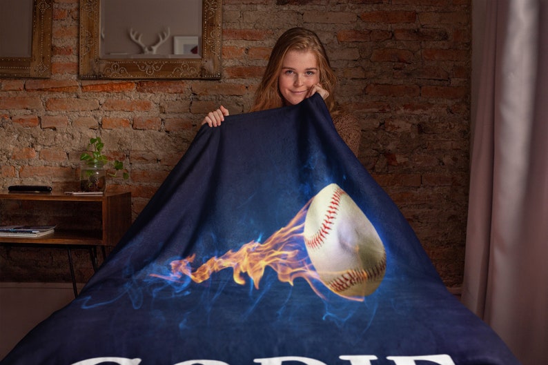 Baseball Blanket, Blanket Personalized, Baseball Dad Gift