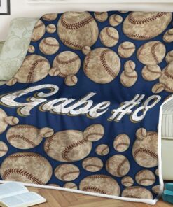 Baseball Blanket, Custom Blanket With Name, Sport Blanket