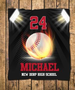 Baseball Blanket For Boy- Team Sports Blanket -College Sport