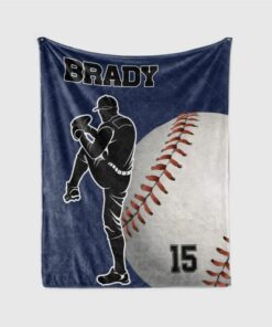 Baseball Blanket For Son, Personalized Baseball Blanket, Custom Baseball Ball Blanket