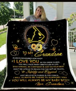 Baseball Blanket Grandma To My Grandson Sherpa Fleece Blanket