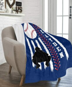 Baseball Blanket Personalized, Baseball Gift For Boys, Baseball Flag, Custom Sports Gift, Team Gifts, Sports Blanket, Baseball Bedding
