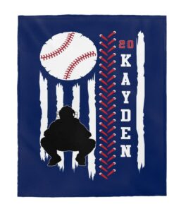 Baseball Blanket Personalized, Baseball Gift For Boys, Baseball Flag, Custom Sports Gift, Team Gifts, Sports Blanket, Baseball Bedding