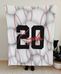 Baseball Blanket Personalized, Baseball Gift For Boys, Custom Sports Gift, Team Gifts