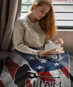 Baseball Blanket, Personalized Name Blanket, American Flag Blanket, Sport Blanket, Family Throw Blanket, Blanket For Gift