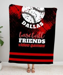 Baseball Blanket, Personalized Throw Blanket, Teen Boy Gift