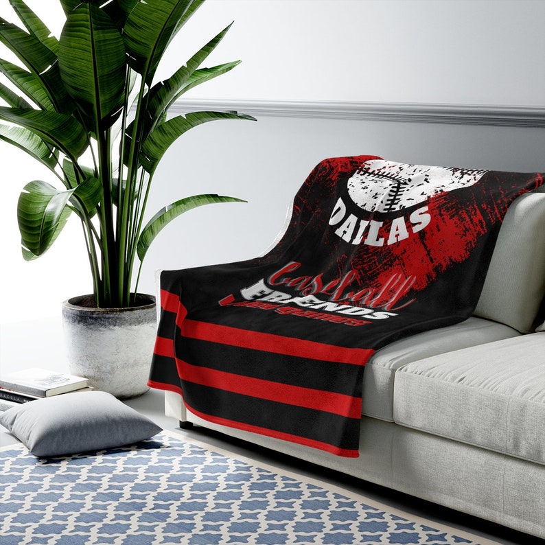 Baseball Blanket, Personalized Throw Blanket, Teen Boy Gift