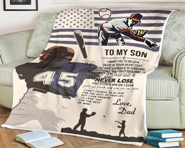 Baseball Blanket To My Son, Gift Boys Birthday