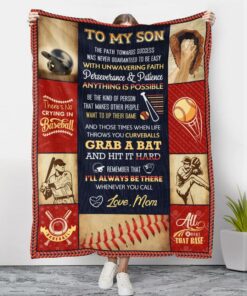 Baseball Blanket To My Son, Love Mom