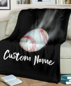 Baseball Custom Name Blanket , Baseball Adult Blanket