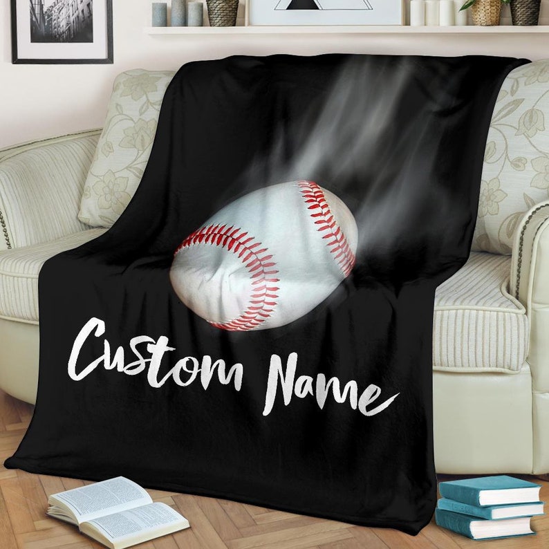 Baseball Custom Name Blanket , Baseball Adult Blanket