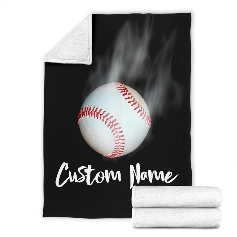 Baseball Custom Name Blanket , Baseball Adult Blanket
