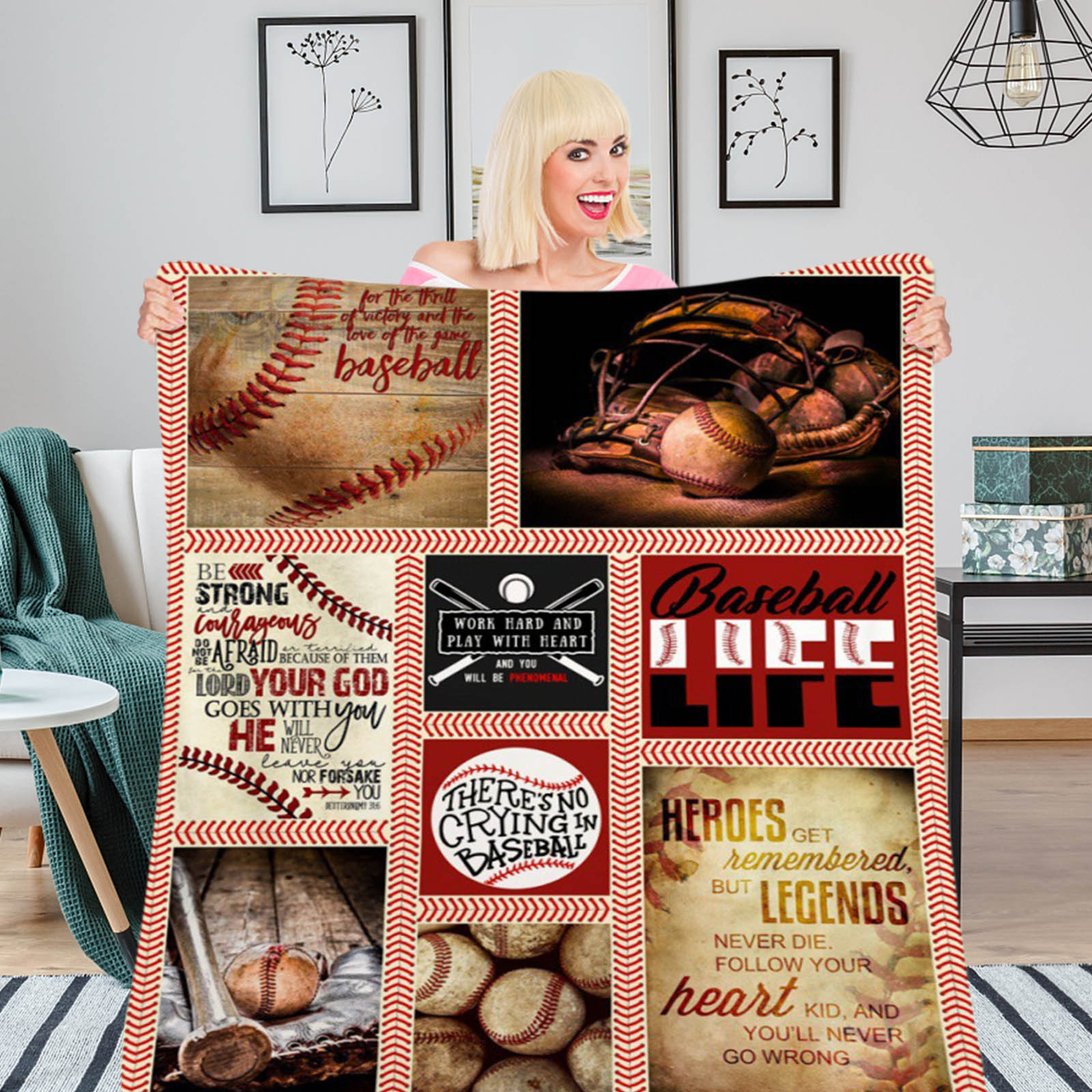 Baseball Flannel Bed Blanket For Bedroom Living Rooms Sofa Couch