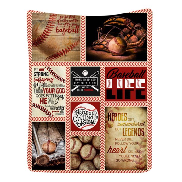 Baseball Flannel Bed Blanket For Bedroom Living Rooms Sofa Couch
