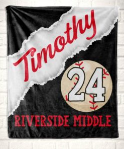Baseball Gift For Players, Blanket Personalized, Sports Team Gift