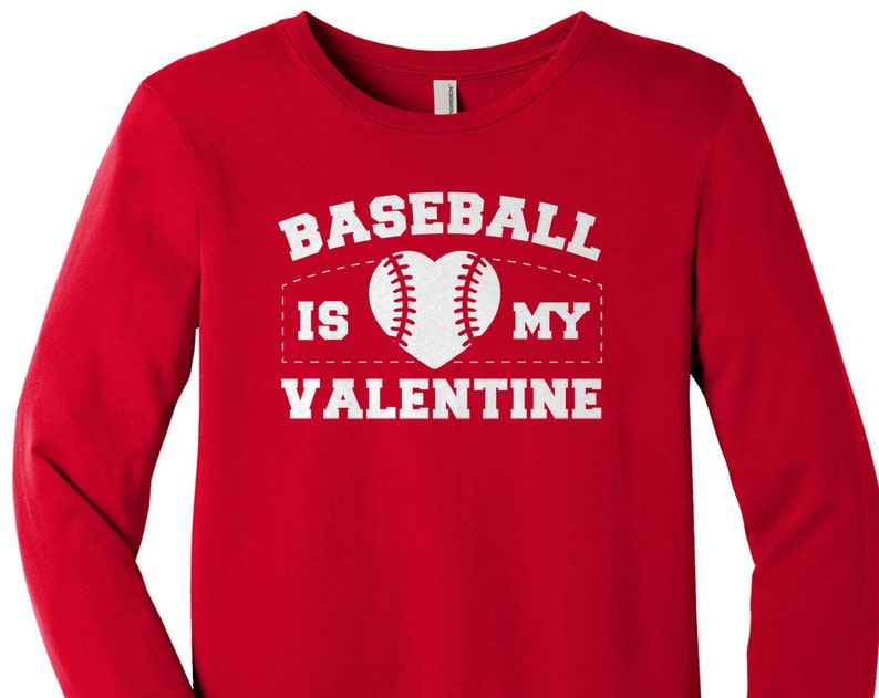 Baseball Is My Valentine - Kids' Youth Long Sleeve T-shirt - Image 2