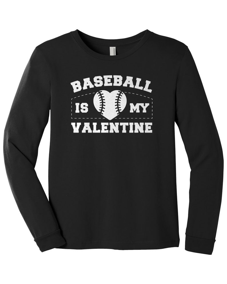 Baseball Is My Valentine - Kids' Youth Long Sleeve T-shirt - Image 4