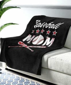 Baseball Mom Blankets - Black Mothers Day Blanket Soft
