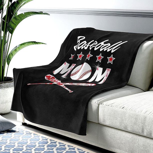 Baseball Mom Blankets - Black Mothers Day Blanket Soft