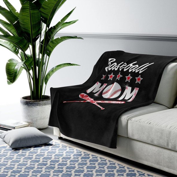 Baseball Mom Blankets - Black Mothers Day Blanket Soft