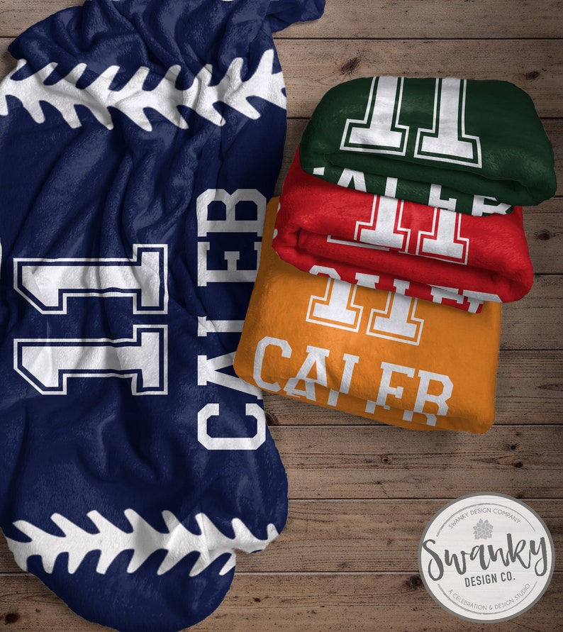Baseball Name Blanket Personalized, Custom Name Baseball Blanket, Gift For Baseball Player, Gift For Baseball