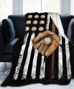Baseball On American Flag, Blankets Gifts For Boys
