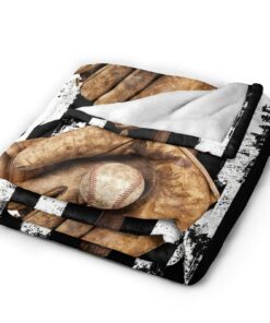 Baseball On American Flag, Blankets Gifts For Boys