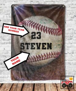 Baseball Personalized Fleece Blanket Baseball Gift Name On Blanket