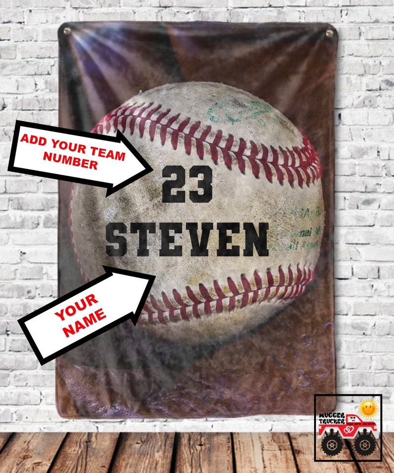 Baseball Personalized Fleece Blanket Baseball Gift Name On Blanket