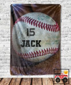 Baseball Personalized Fleece Blanket Baseball Gift Name On Blanket