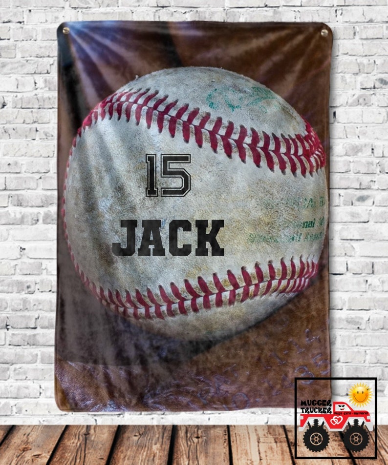Baseball Personalized Fleece Blanket Baseball Gift Name On Blanket