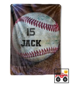 Baseball Personalized Fleece Blanket Baseball Gift Name On Blanket
