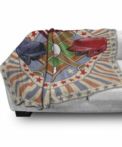 Baseball Soft Blanket, Retro Pop Art Softball Logo Vertical Striped Setting Bat And Ball Game Print