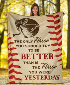 Baseball Son Blanket The Only Person You Should Try To Be Better Baseball Blanket