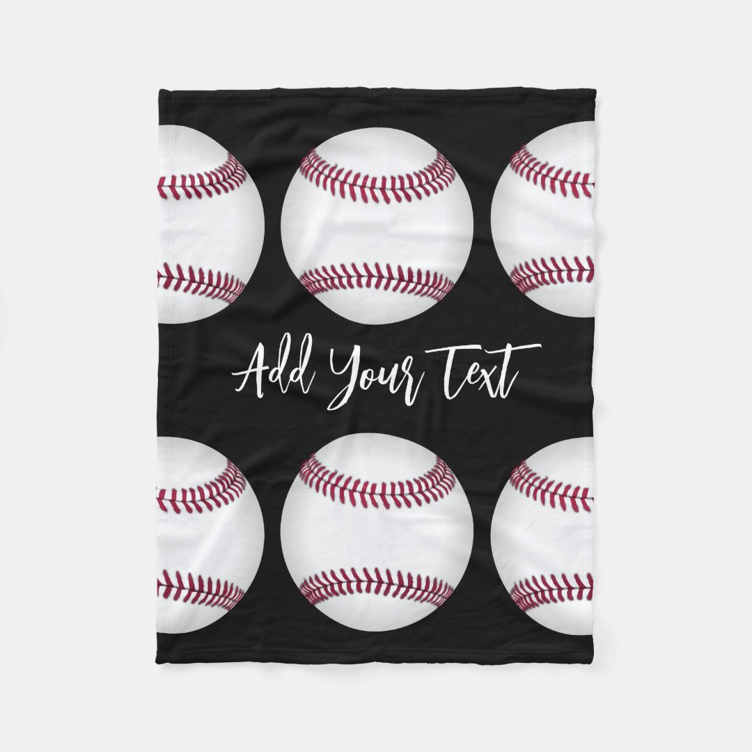 Baseball Sports Lovers Add Your Own Name Or Text Blanket