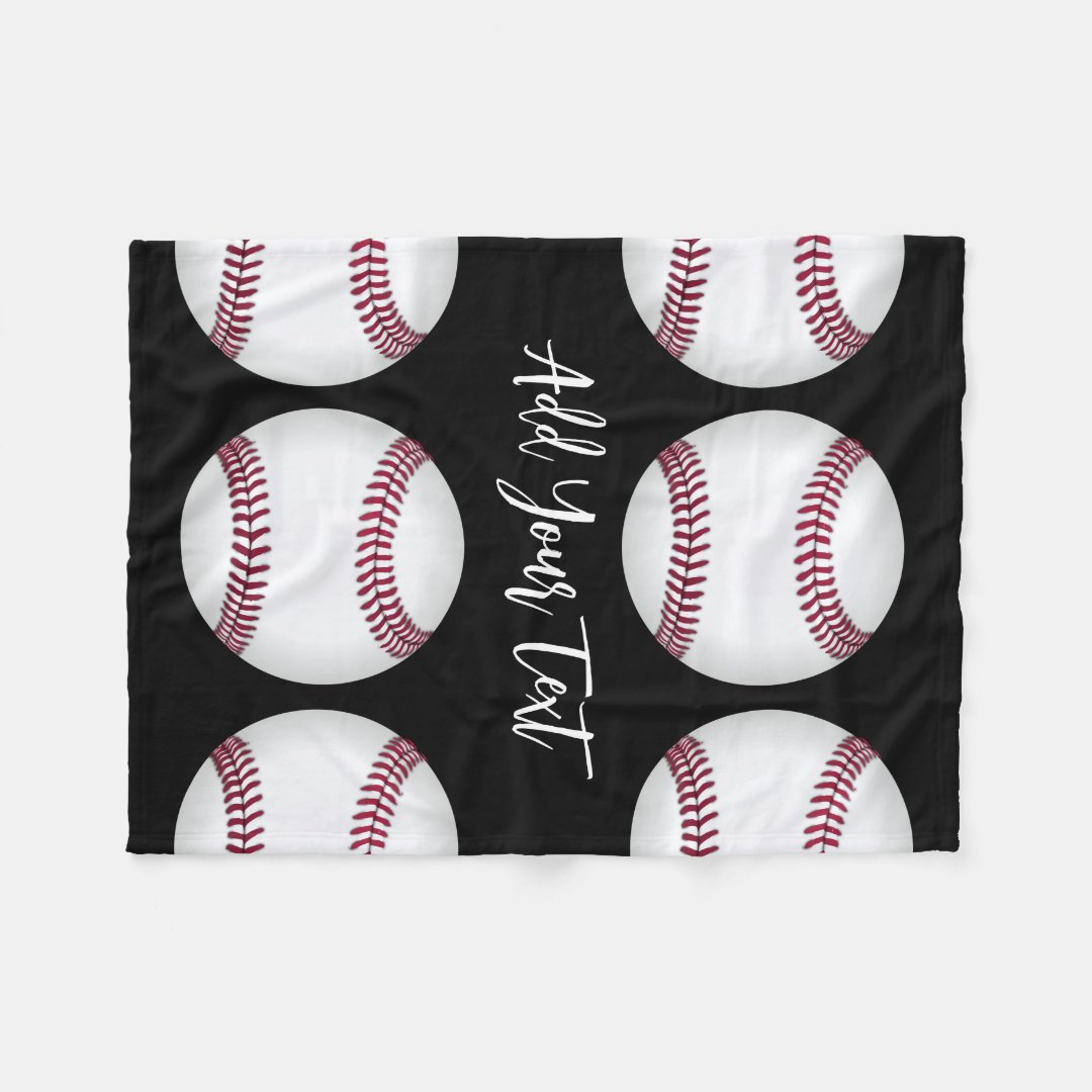 Baseball Sports Lovers Add Your Own Name Or Text Blanket