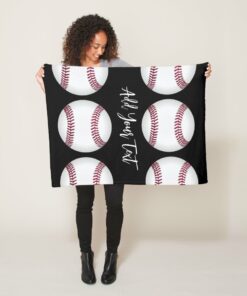 Baseball Sports Lovers Add Your Own Name Or Text Blanket