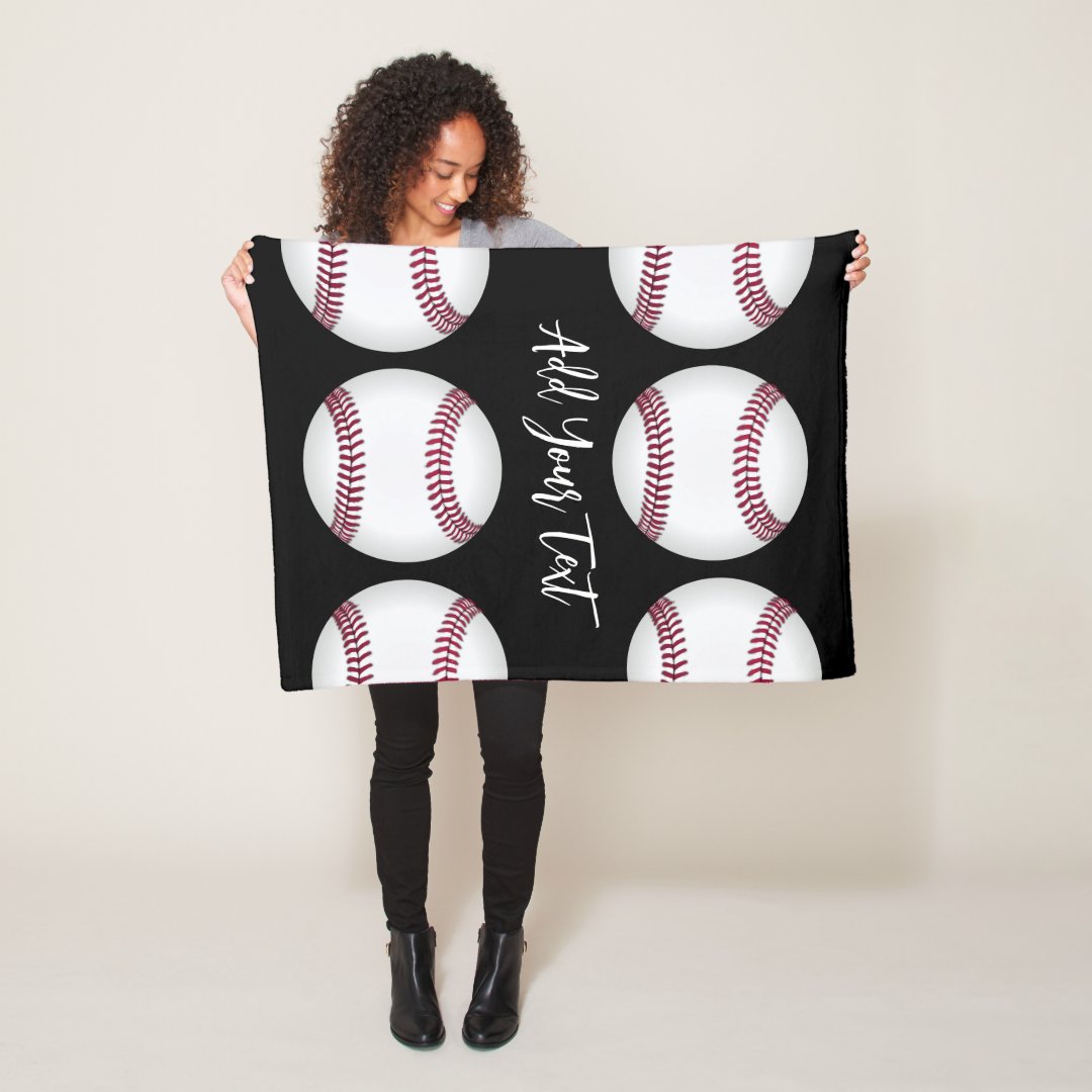 Baseball Sports Lovers Add Your Own Name Or Text Blanket