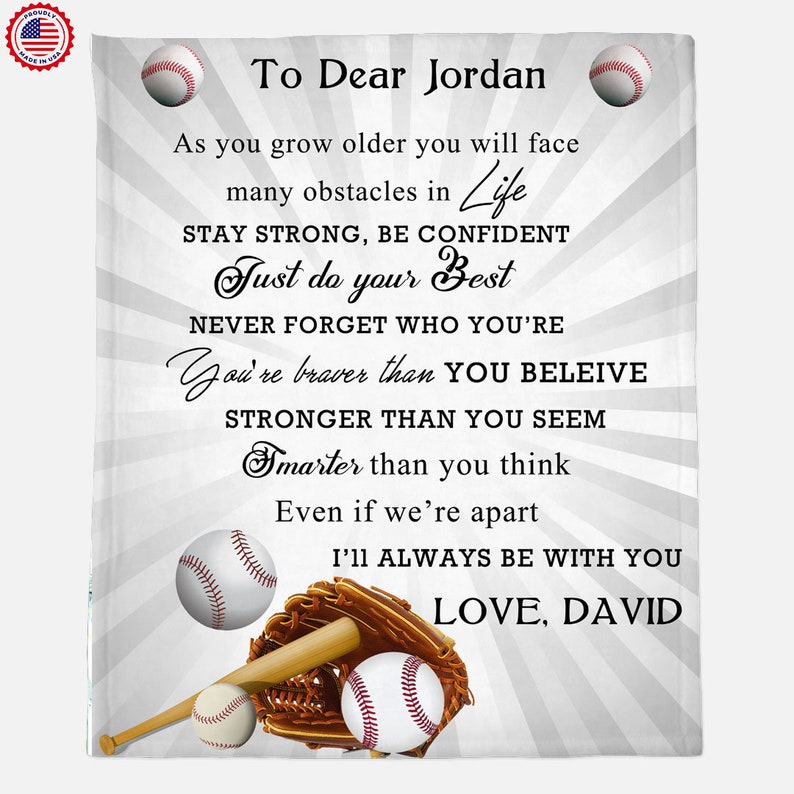 Baseball Text Blanket,Personalized Name Blanket,Sport Lover Blanket