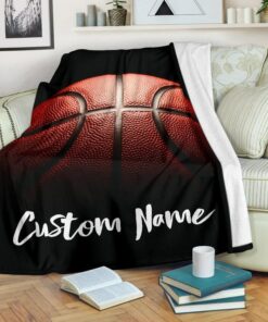 Basketball Custom Name Blanket, Basketball Fleece Blanket, Basketball Kid Blanket