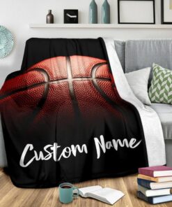 Basketball Custom Name Blanket, Basketball Fleece Blanket, Basketball Kid Blanket