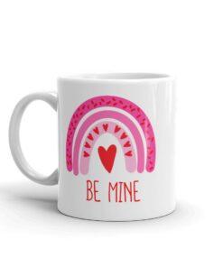 Be Mine Boho Rainbow Heart Mug, Boho Rainbow Mug, Be Mine Mug, Gift For Valentine, Be Mine Valentine Mug
